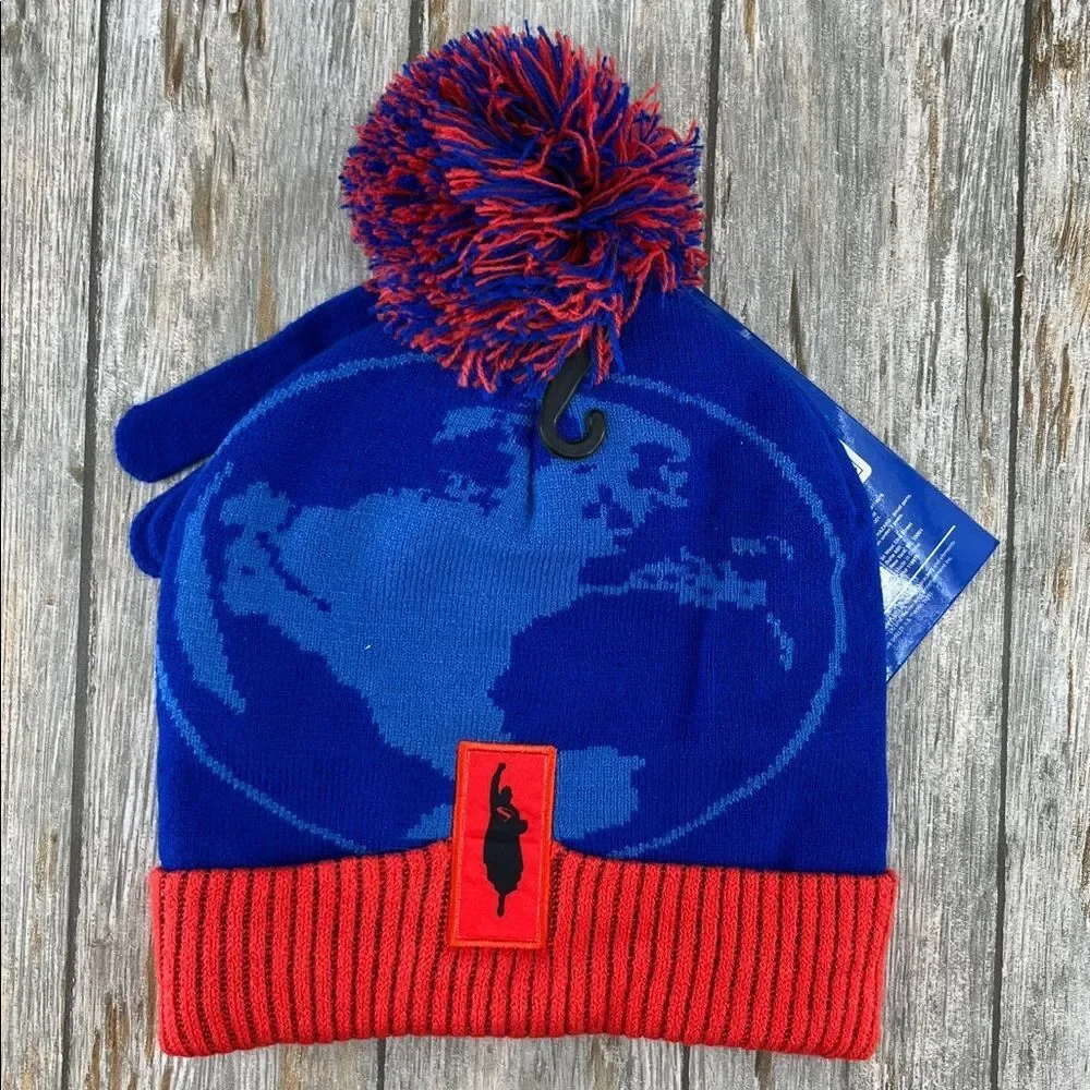 Boys Superman Beanie Hat & Glove Set Winter